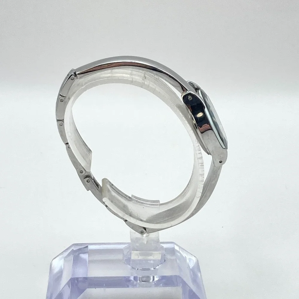 Armitron Diamond Women's Watch Silver Tone 23mm Black Faceted New Battery 6.25